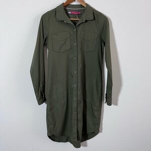 PRANA Yarrow Long Sleeve Organic
Cotton Dress Olive Green Sz S